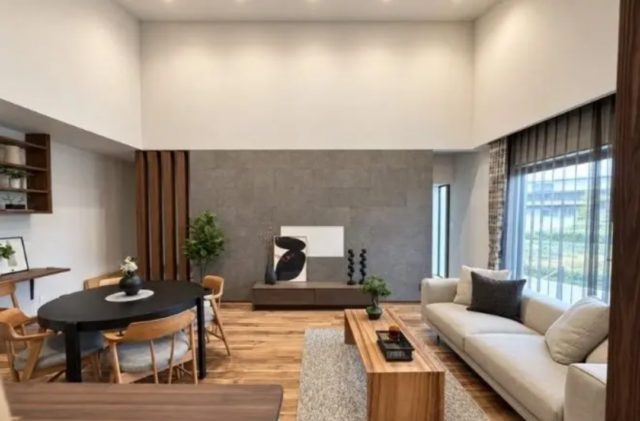 勾配天井が心地よい26.5帖の大空間LDKが広がる平屋 - 悠悠ホーム - リビング