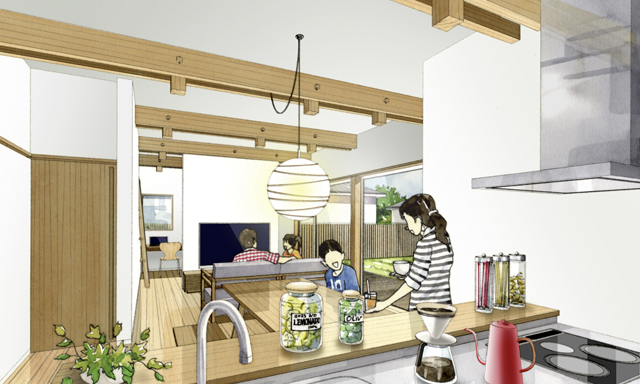 大園建設・宿泊できるモデルハウスパース