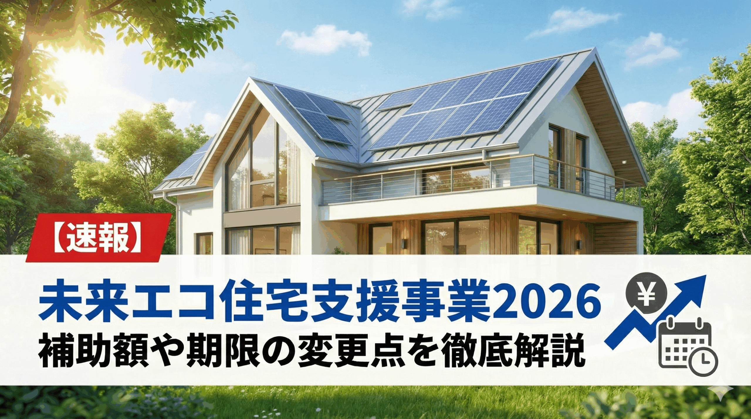 【速報】「未来エコ住宅支援事業 2026」発表！補助額や期限の変更点を徹底解説