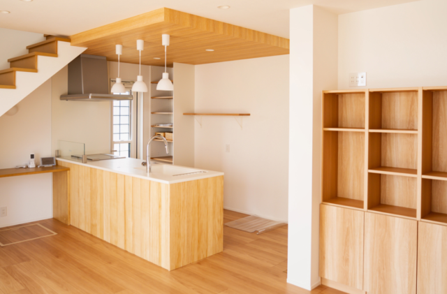 塗り壁の風合いと木の質感が響き合うシンプルで温かみのある機能的な2階建て - ファンライフ - LDK