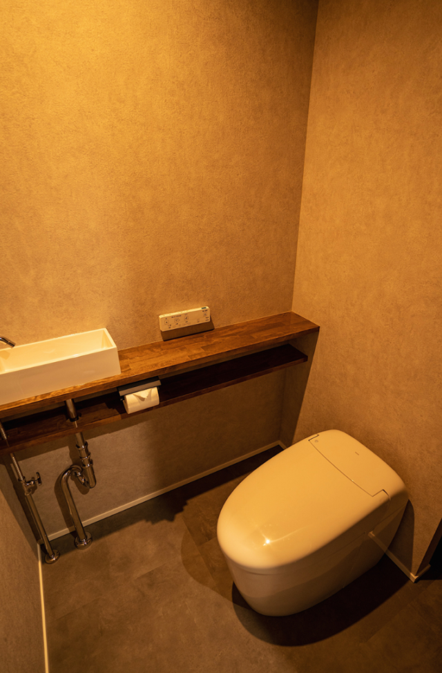 間接照明の意匠美と吹き抜けが演出する光あふれる大人モダンな2階建て - ファンライフ - トイレ