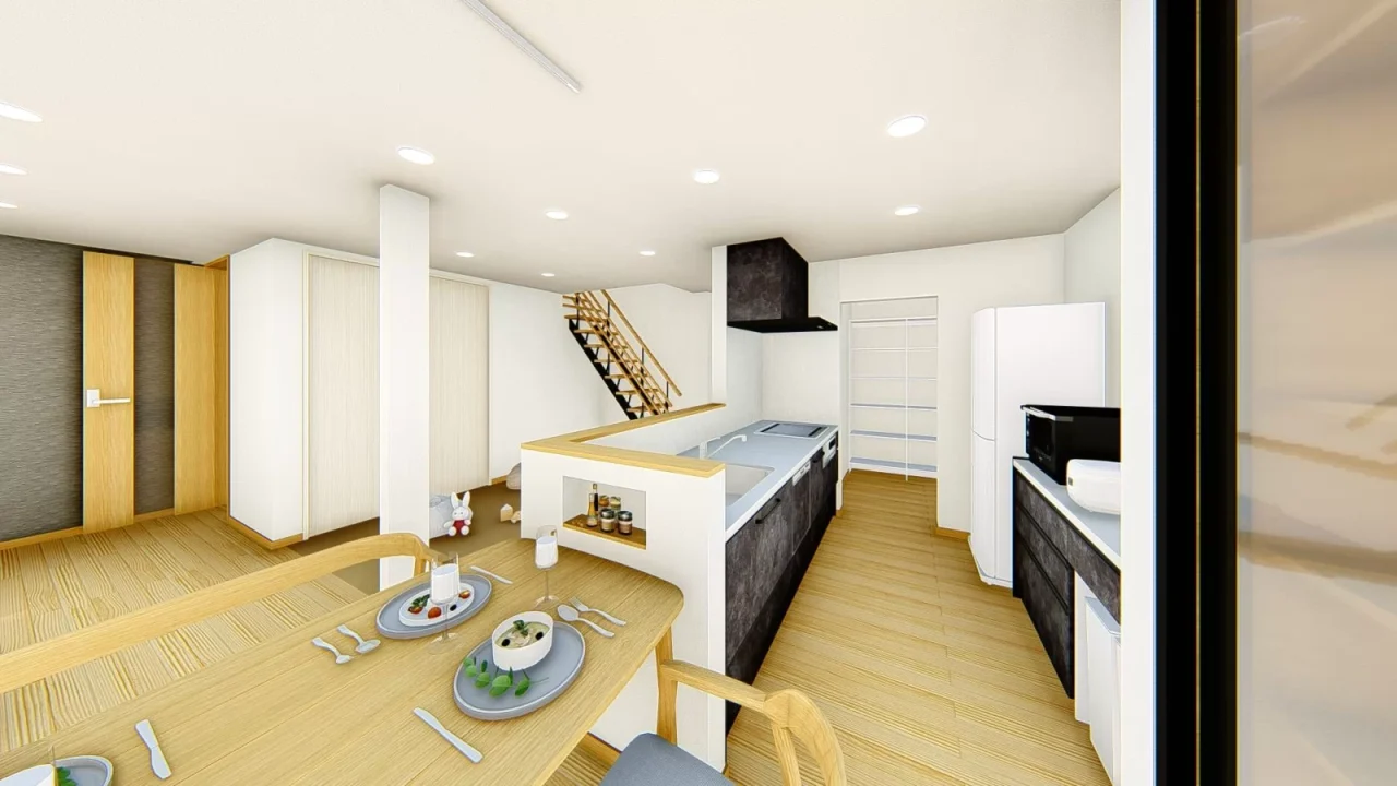 合志市合生にて「ぐるり回遊動線とたっぷり収納で暮らしスッキリ!子育てをしやすいLDK♪40坪2階建て」の完成見学会【1/31,2/1】