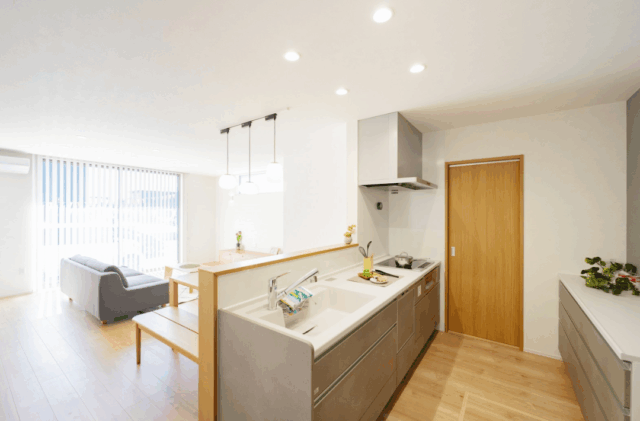 家事ラク設計でゆとりを感じるコンパクトな26坪平屋 - タカスギ - キッチン