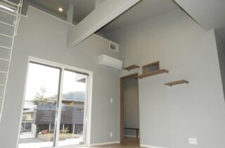 高い天井と機能美が調和する猫と暮らすコンパクトな平屋 - 向洋ハウジング - LDK・ロフト