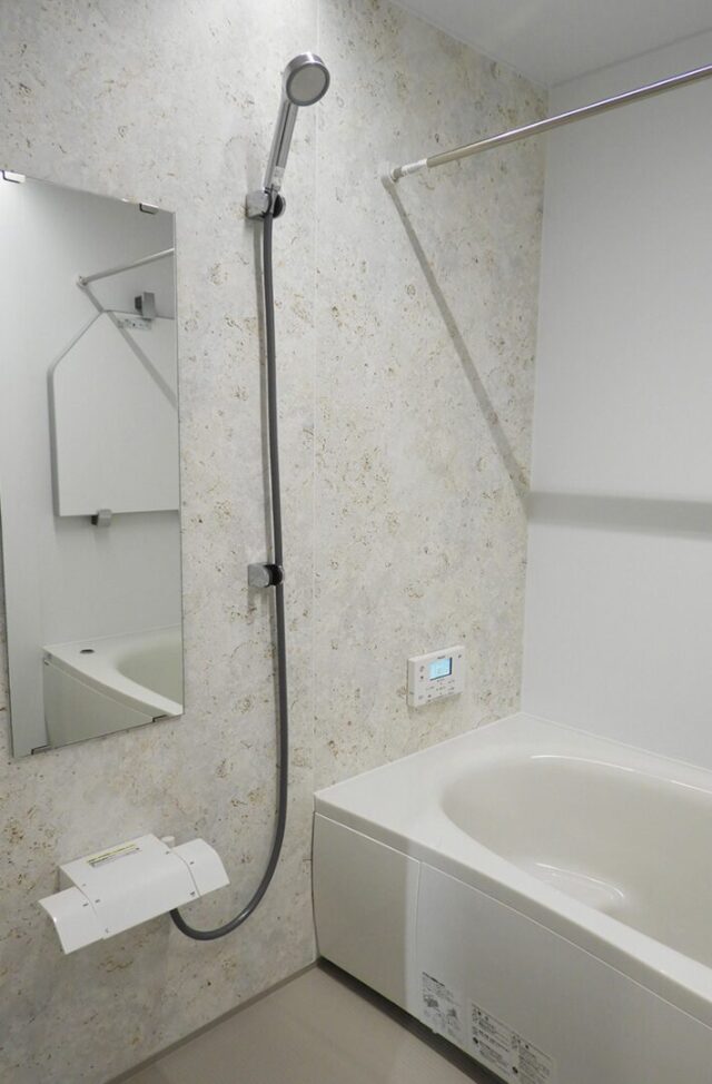 黒のガルバリウムに木のアクセントが映える豊富な収納を備えたモダンな平屋 - 向洋ハウジング - 浴室