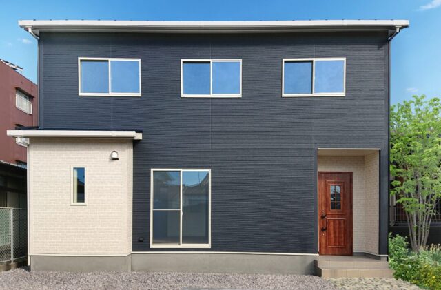 アクセントクロスで彩る鮮やかな住空間の2階建て - マルケンホーム - 外観