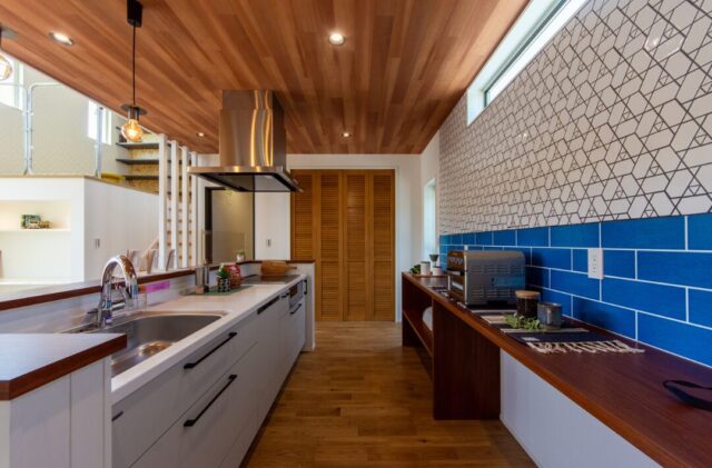 趣味を愉しむスキップフロアがあるカリフォルニアスタイルの平屋 - 日大建築 - キッチン