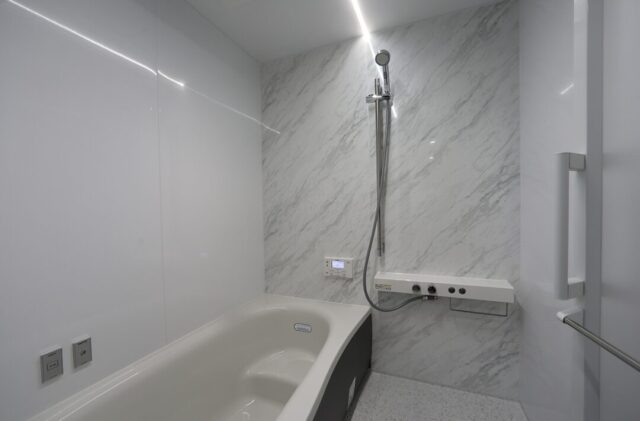 高天井が開放感を演出する洗練されたシックな平屋 - 空感考房CO.CO - 浴室